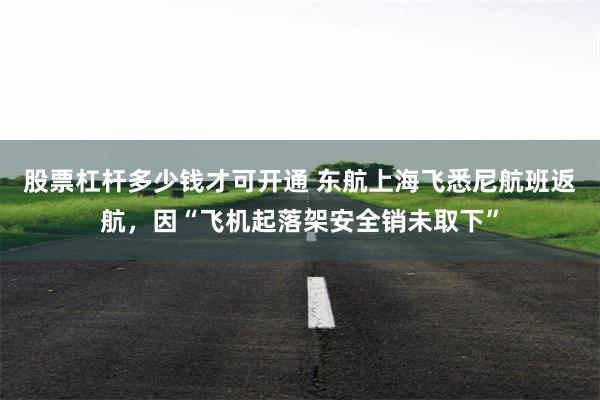 股票杠杆多少钱才可开通 东航上海飞悉尼航班返航，因“飞机起落架安全销未取下”