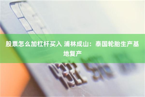 股票怎么加杠杆买入 浦林成山：泰国轮胎生产基地复产