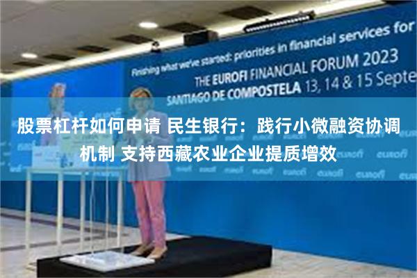 股票杠杆如何申请 民生银行：践行小微融资协调机制 支持西藏农业企业提质增效
