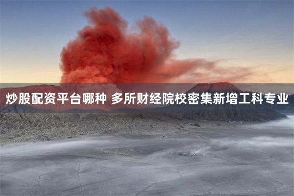 炒股配资平台哪种 多所财经院校密集新增工科专业