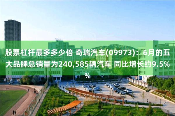 股票杠杆最多多少倍 奇瑞汽车(09973)：6月的五大品牌总销量为240,585辆汽车 同比增长约9.5%