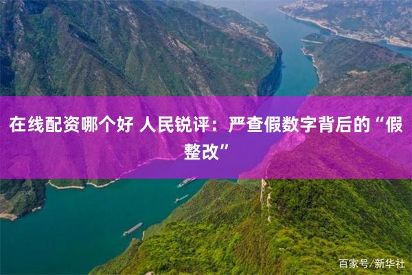 在线配资哪个好 人民锐评：严查假数字背后的“假整改”