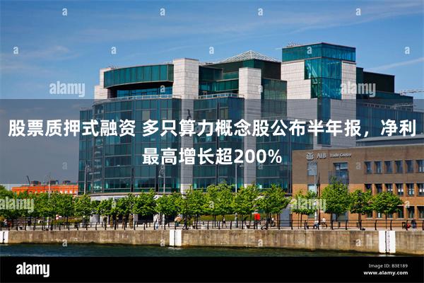 股票质押式融资 多只算力概念股公布半年报，净利最高增长超200%