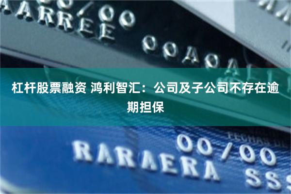 杠杆股票融资 鸿利智汇：公司及子公司不存在逾期担保