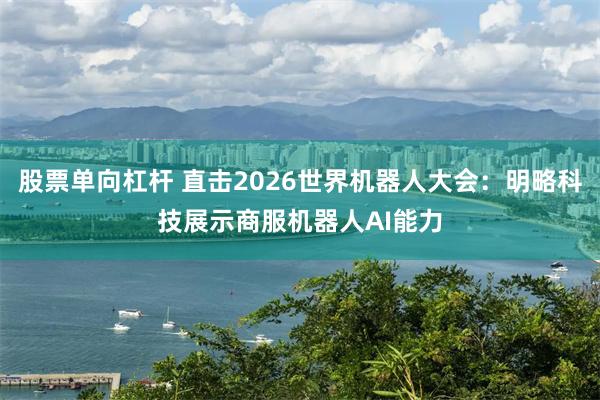 股票单向杠杆 直击2026世界机器人大会:明略科技展示商服机器人AI能力
