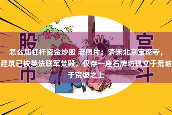 怎么加杠杆资金炒股 老照片：清末北京宝谛寺，主体建筑已被英法联军焚毁，仅存一座石牌坊孤立于荒坡之上