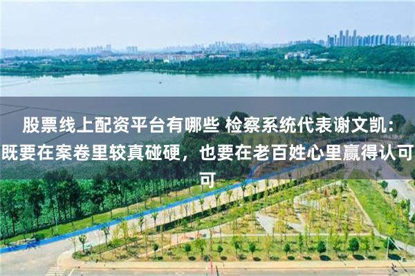 股票线上配资平台有哪些 检察系统代表谢文凯：既要在案卷里较真碰硬，也要在老百姓心里赢得认可