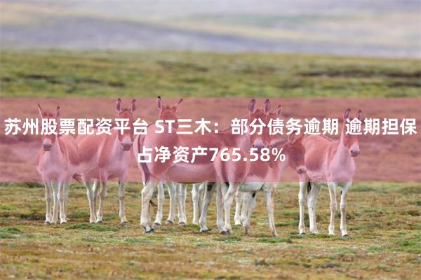 苏州股票配资平台 ST三木：部分债务逾期 逾期担保占净资产765.58%