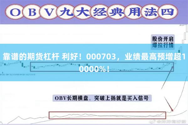 靠谱的期货杠杆 利好!000703,业绩最高预增超10000%!